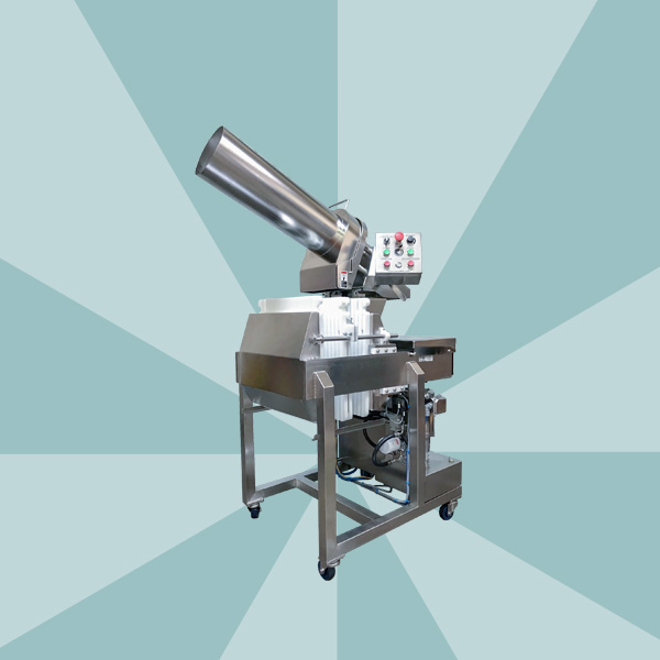 M200 commercial cold press juicer machine on a blue starburst background