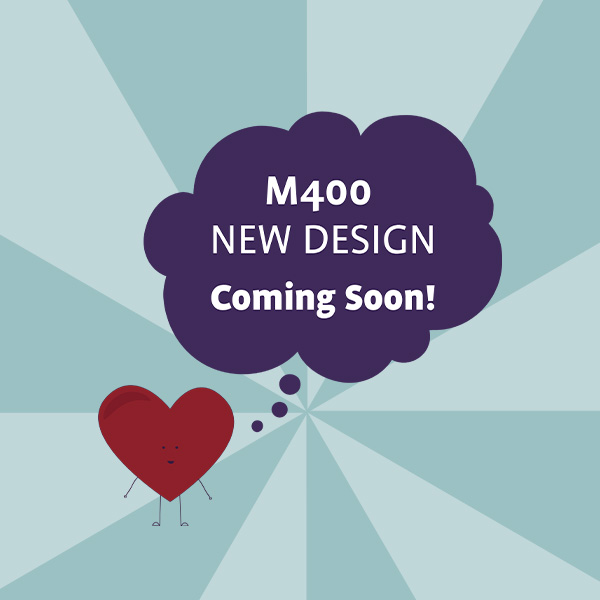 Heart mascot thinks about the new M400 design coming soon