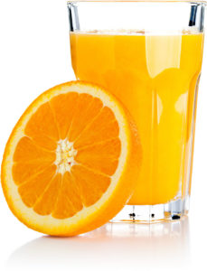 Glass of Orange Juice With a Slice of Orange