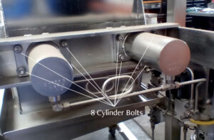 Diagram Showing Where the Cylinder Bolts are
