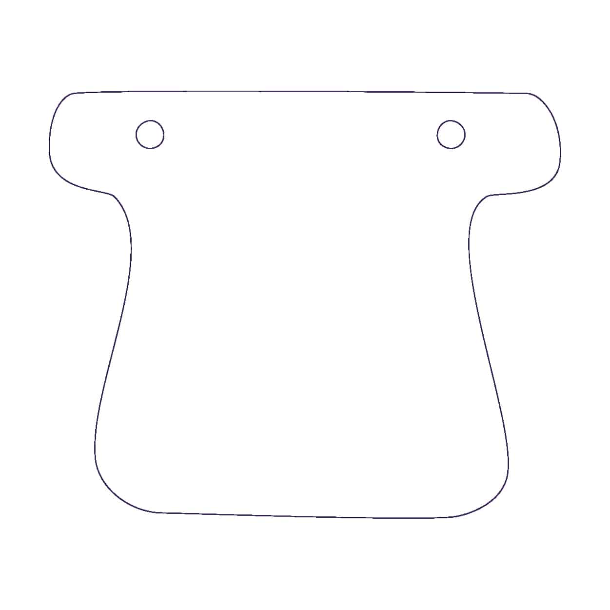 Purple outline of a press bag on a white background