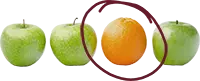 Graphic of 3 green apples and 1 orange.