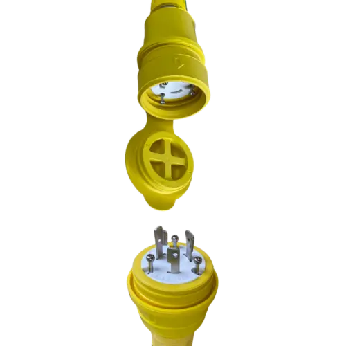 Image of a female and male electrical connection for commercial and industrial juicers