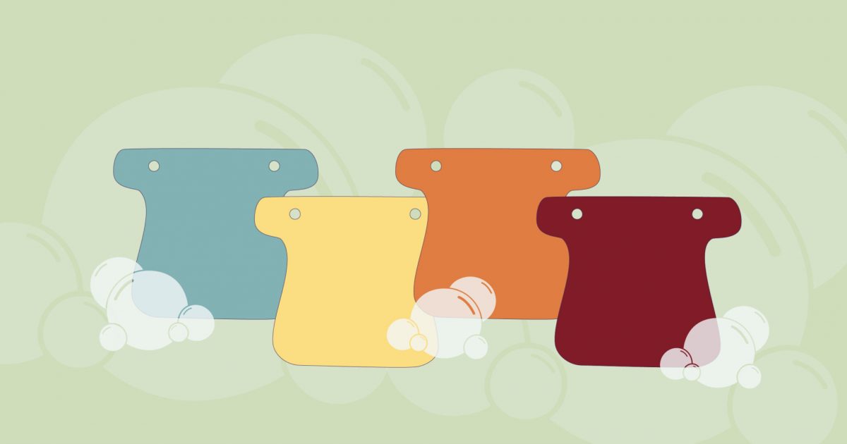 Press Bag Outlines in the Brand Colors With Bubbles