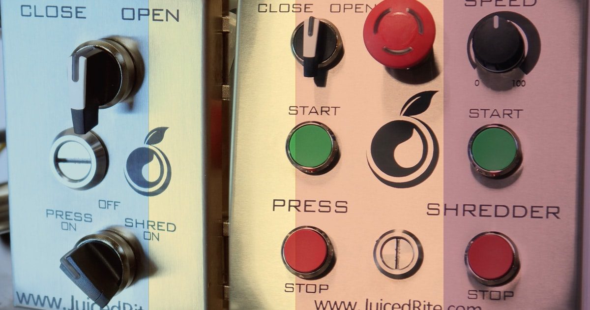 Two Different Control Panels With a Brand Color Overlay