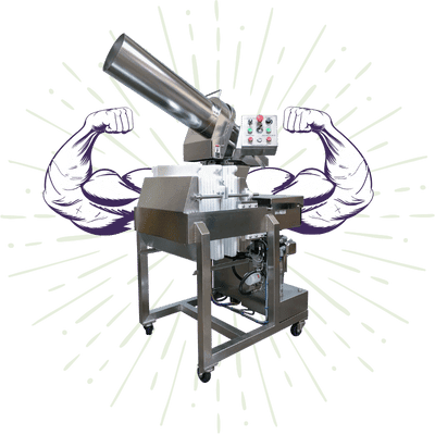 professional juicer with strong arms sketched on it